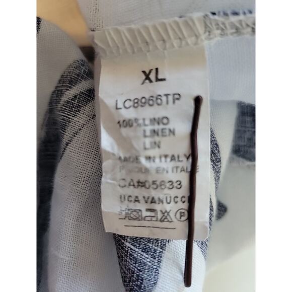 Luca Vanucci Italy Linen White Floral SS Open Front Coastal Cardigan Women's XL - Picture 12 of 12